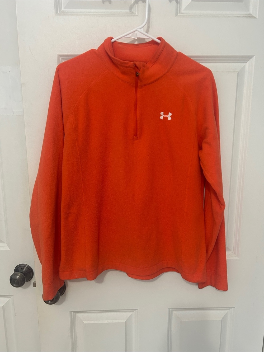 Under Armour Half-Zip Fleece Performance Pullover Size Large Orange